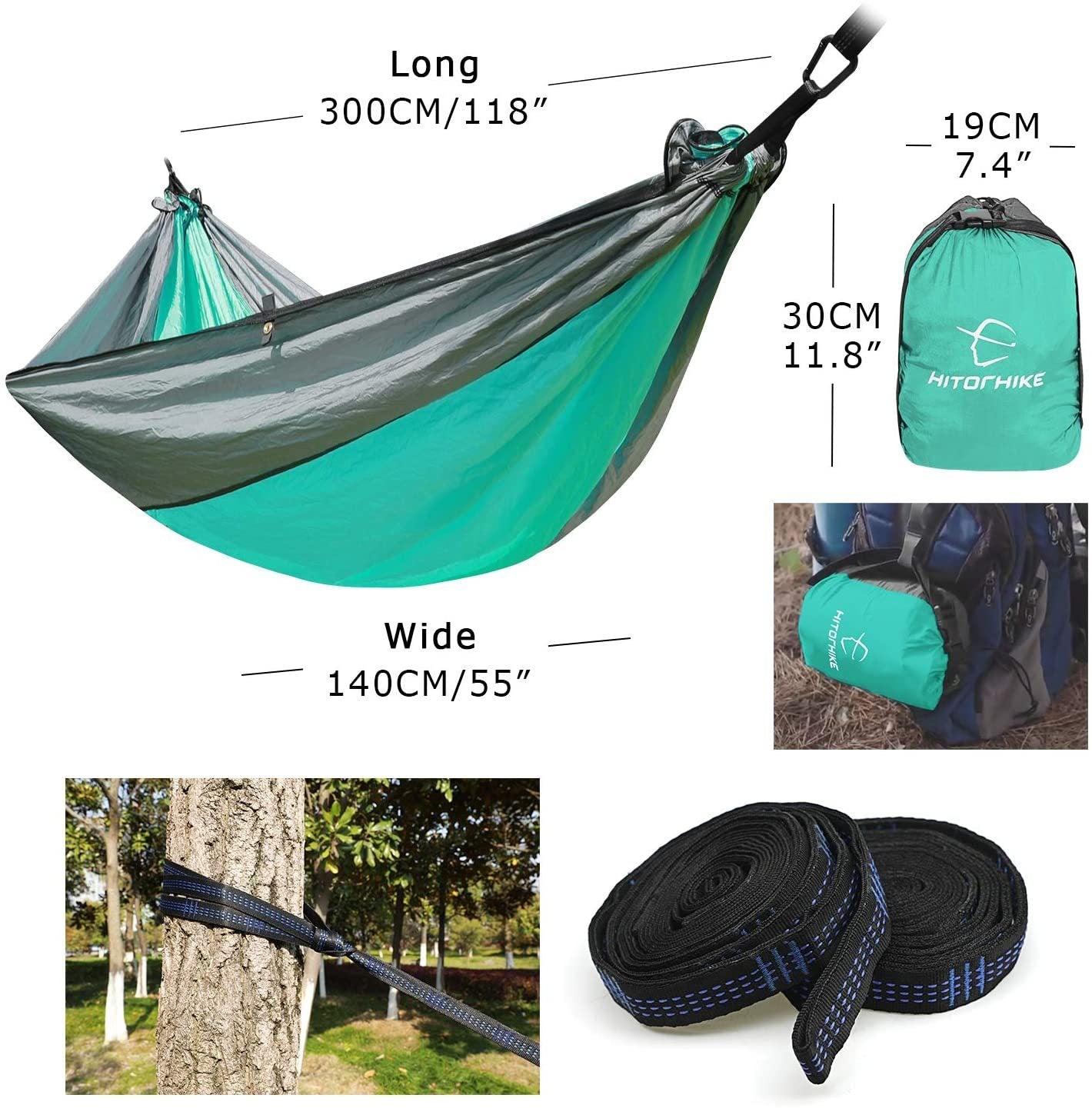 Backpacking Hammock - Portable Nylon Parachute Hammock