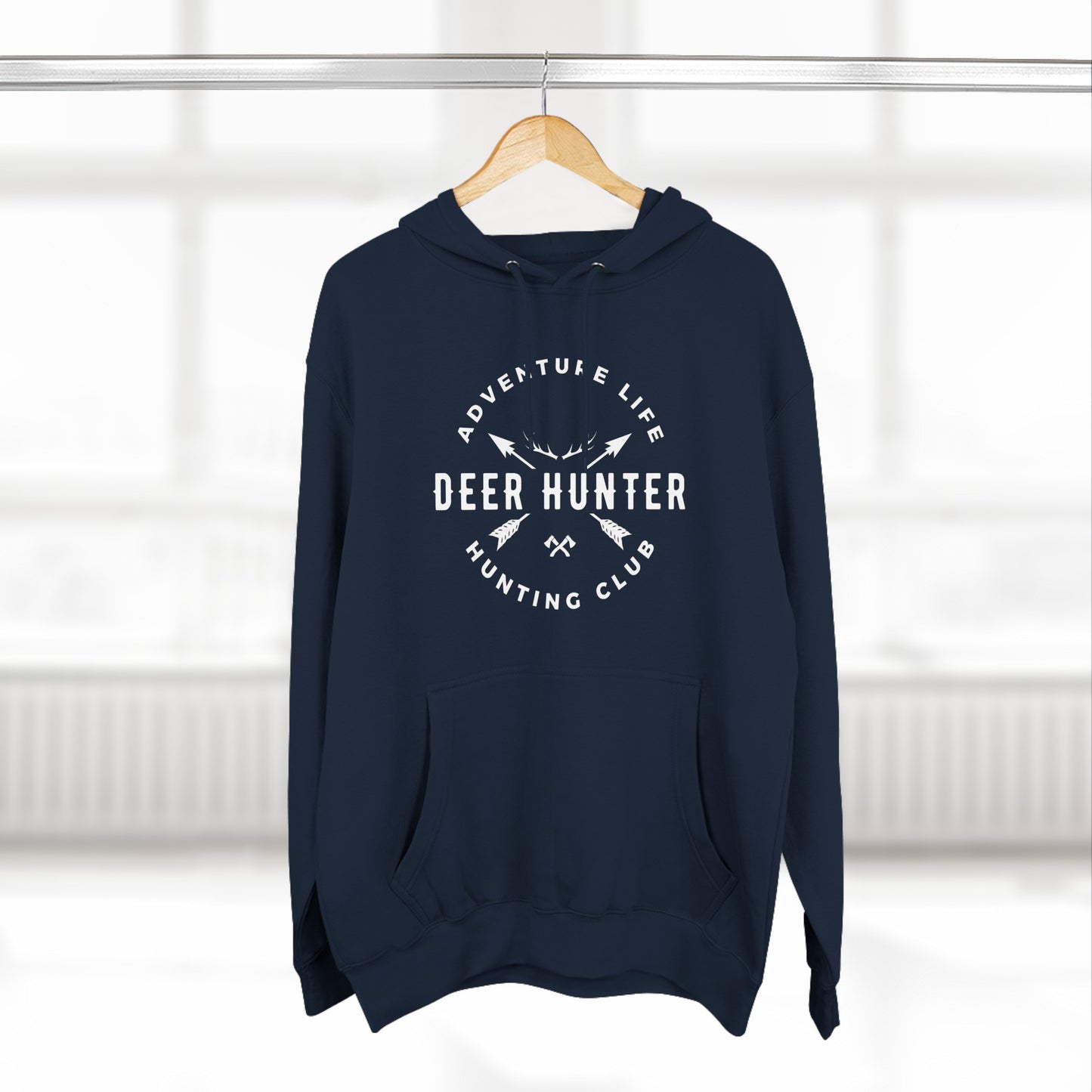 Three-Panel Fleece Hoodie " Deer Hunters Club"