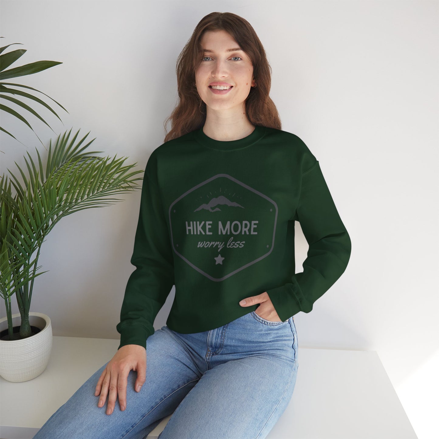 Unisex "Hike More, Worry Less" Crew Neck