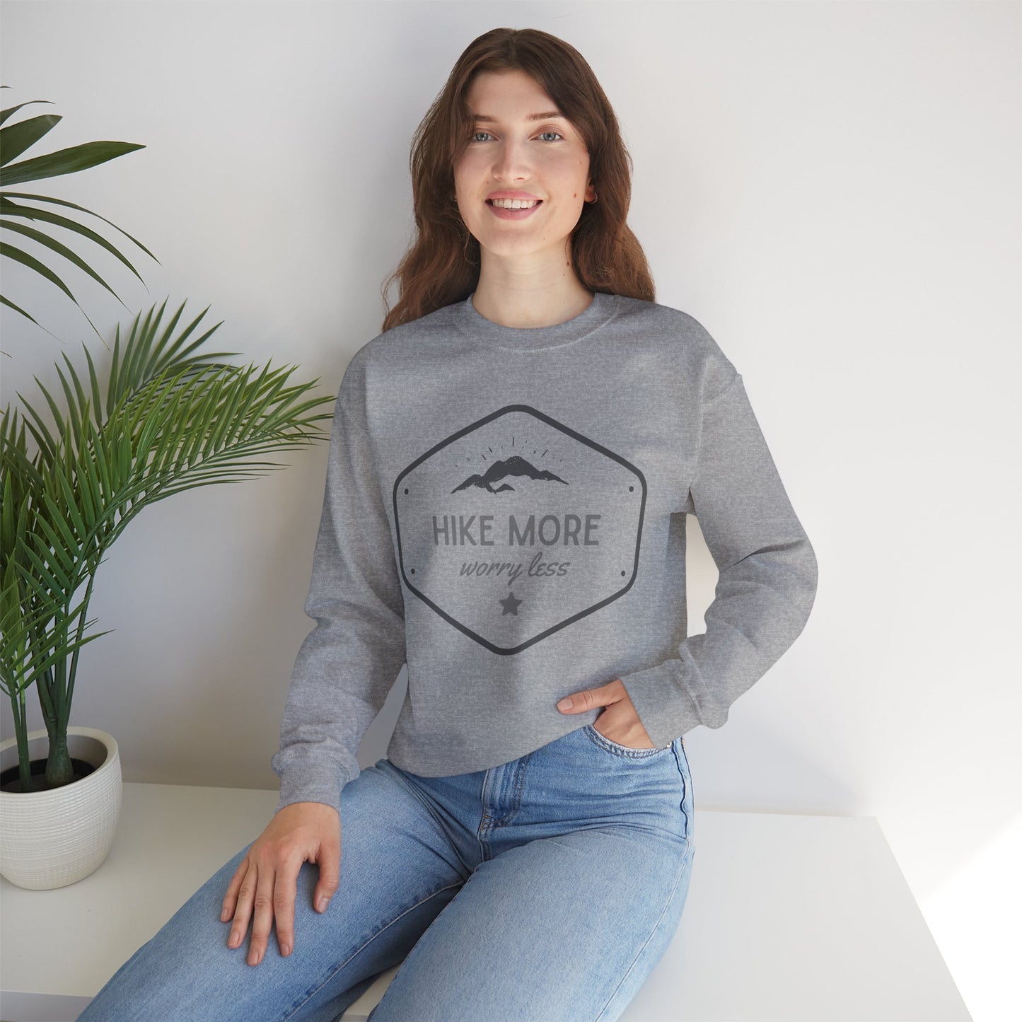 Unisex "Hike More, Worry Less" Crew Neck