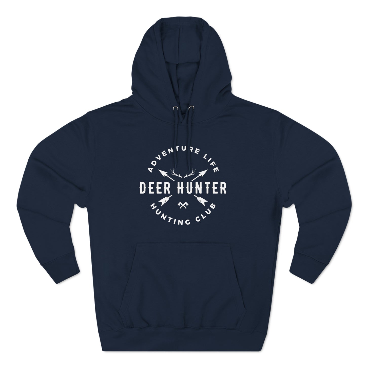 Three-Panel Fleece Hoodie " Deer Hunters Club"