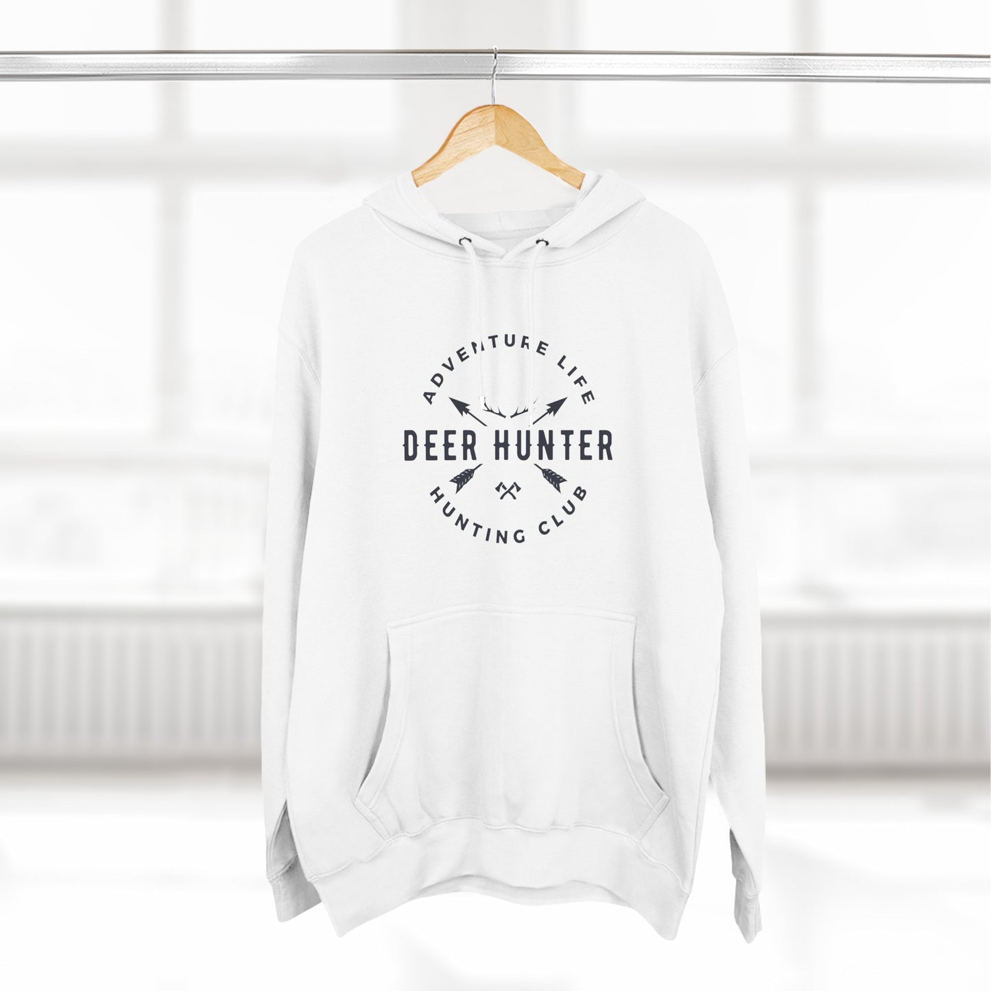 Three-Panel Fleece Hoodie " Deer Hunters Club"