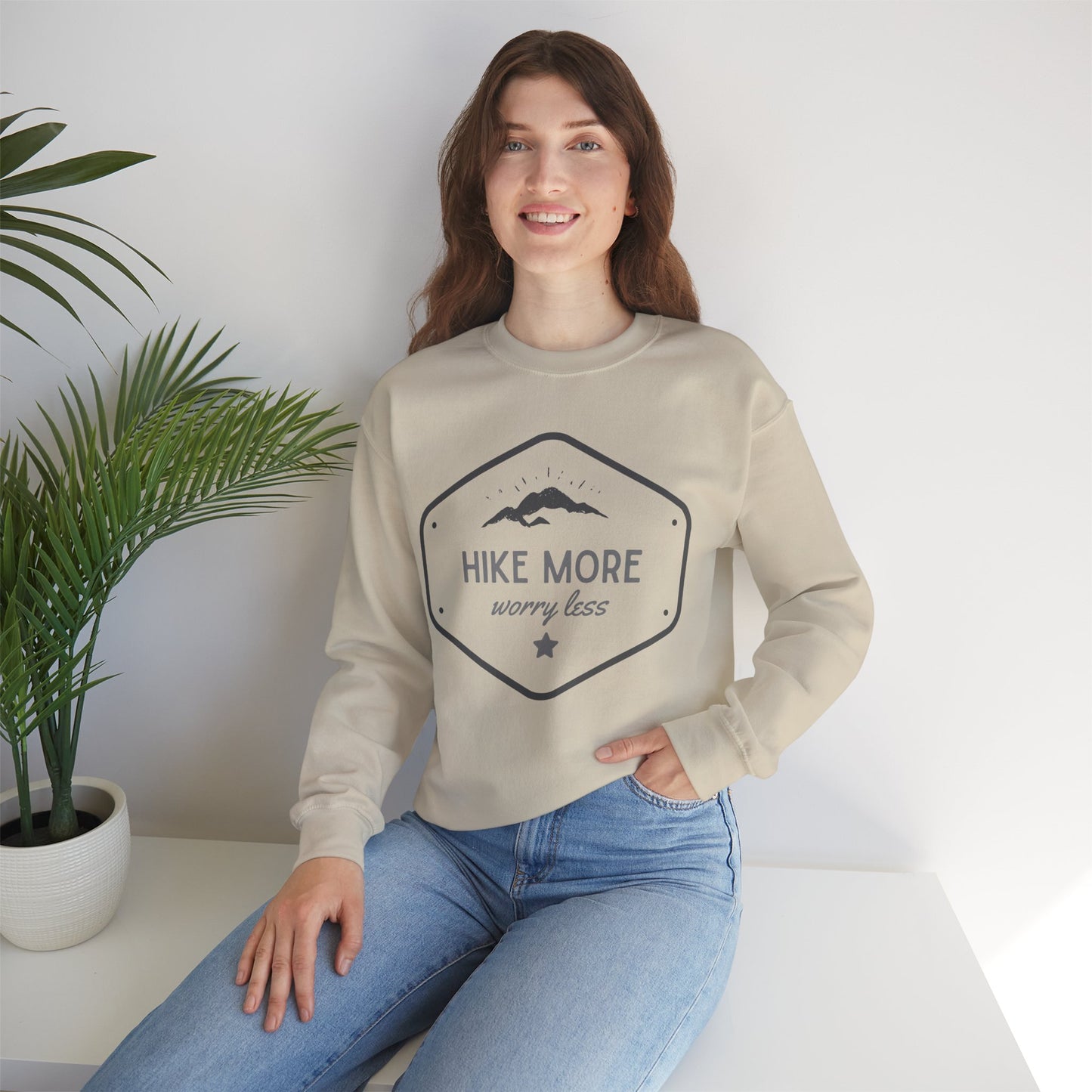 Unisex "Hike More, Worry Less" Crew Neck