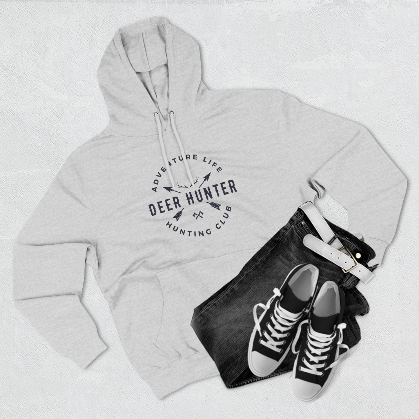 Three-Panel Fleece Hoodie " Deer Hunters Club"